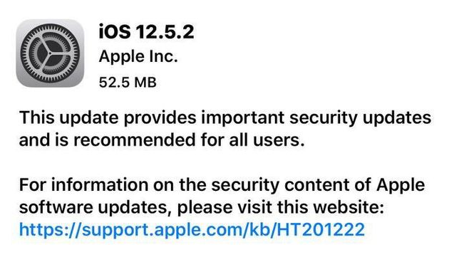 谷城苹果手机维修分享iOS12.5.2发布，建议所有老苹果用户安装 